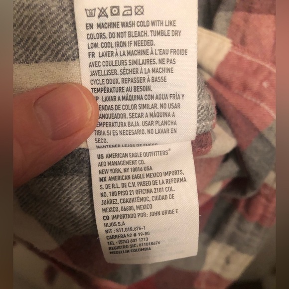 American Eagle Flannel Lumber Jack Plaid Button Up Super Soft Shirt - Picture 9 of 12